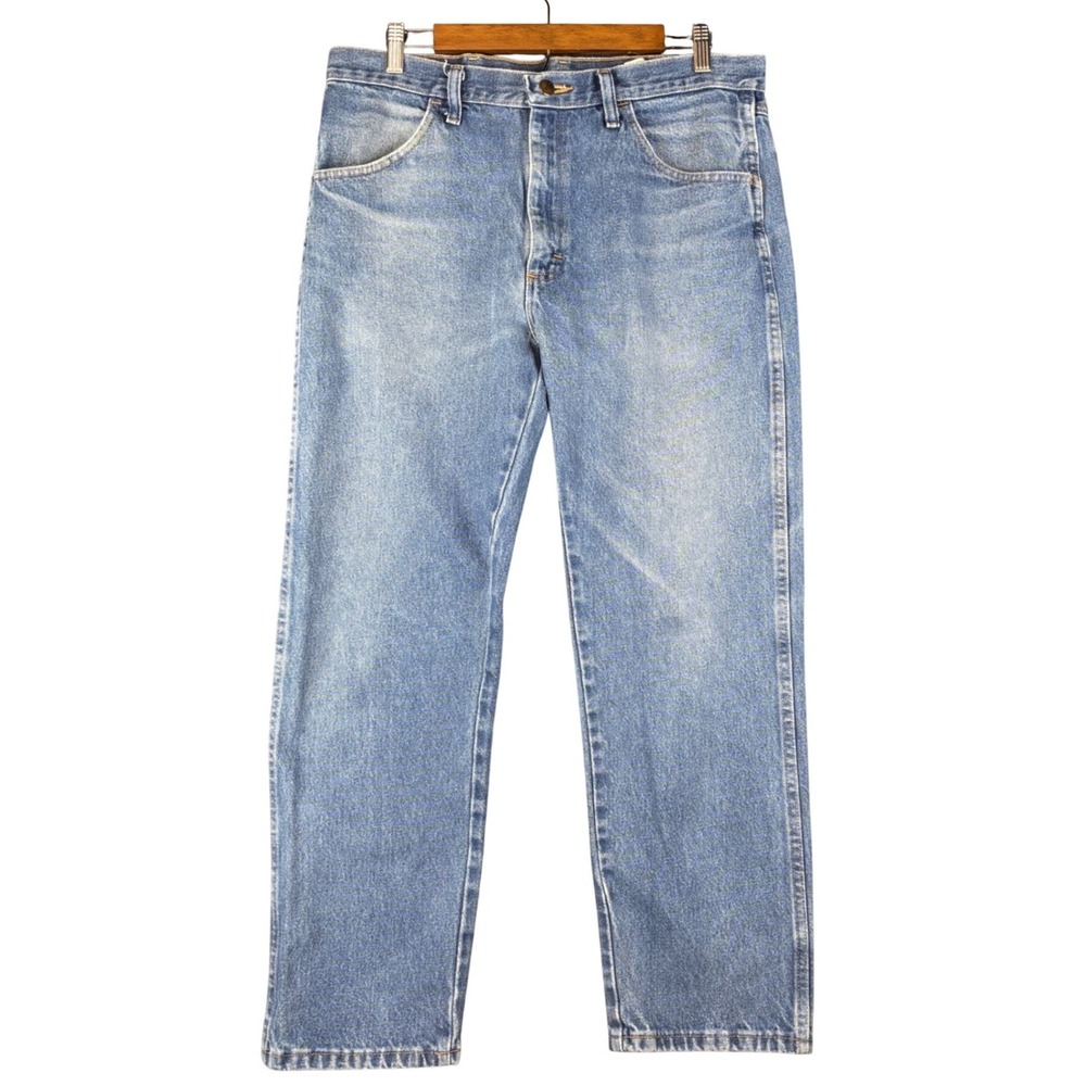 Rustler Regular Fit Straight Leg Jeans Mens 34x30 Medium Wash Blue 87619PW